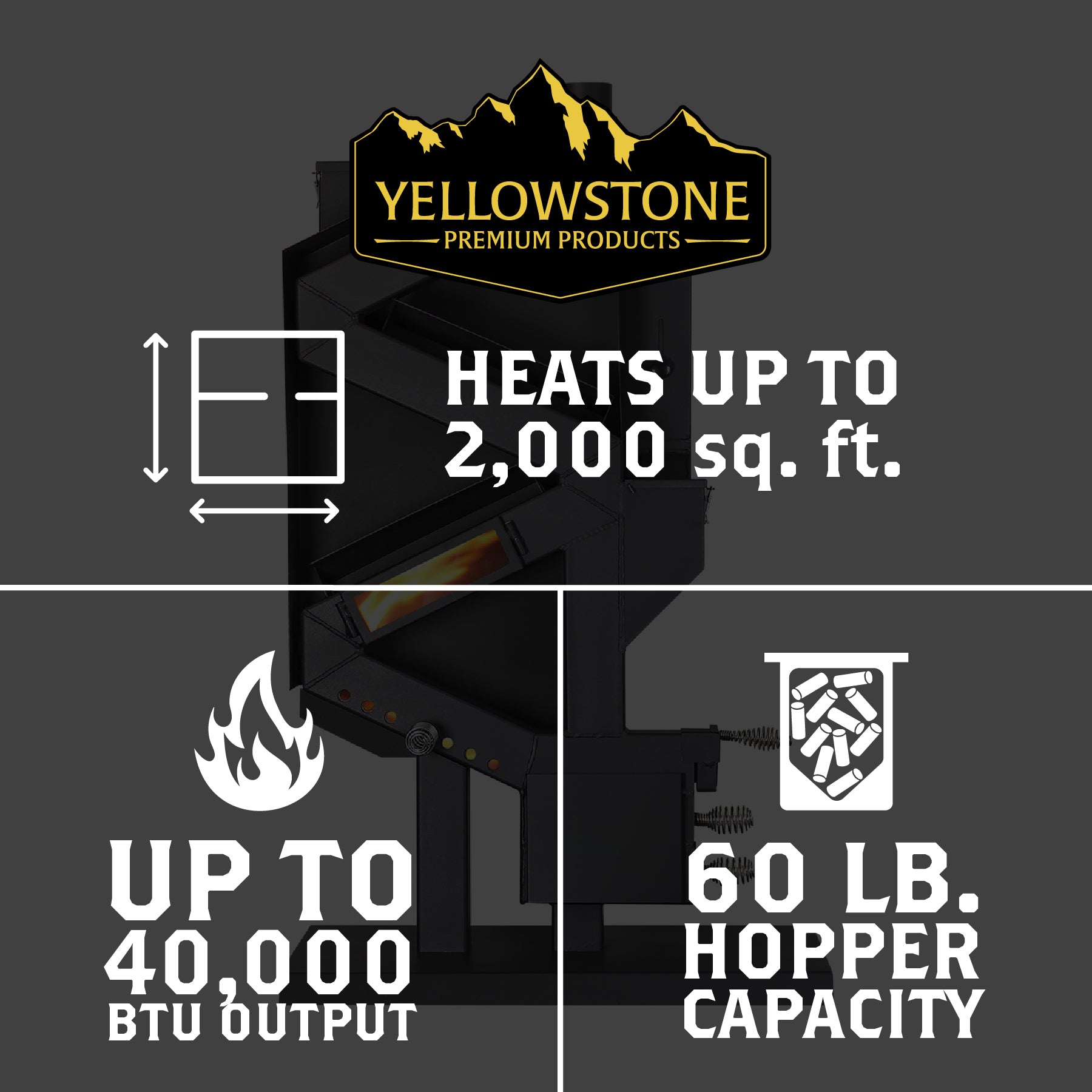 AP77: Yellowstone Pellet Stove (Gravity Fed)