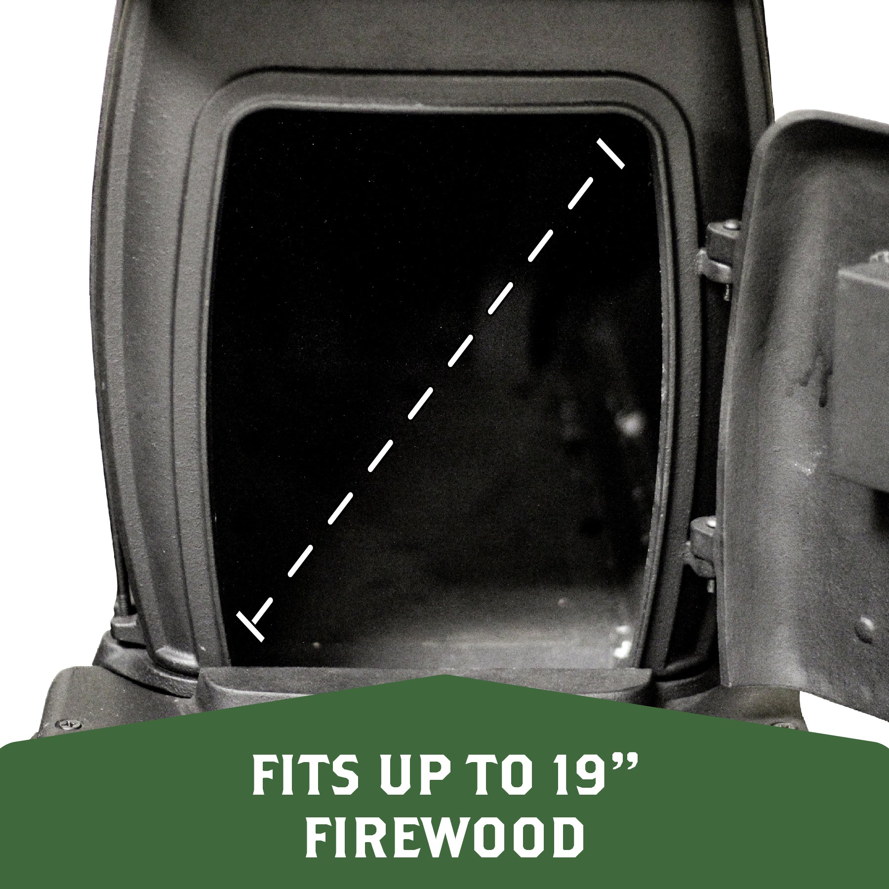 USLW900E-KIT: Cast Iron Log Wood Stove and Dual Side Table Set