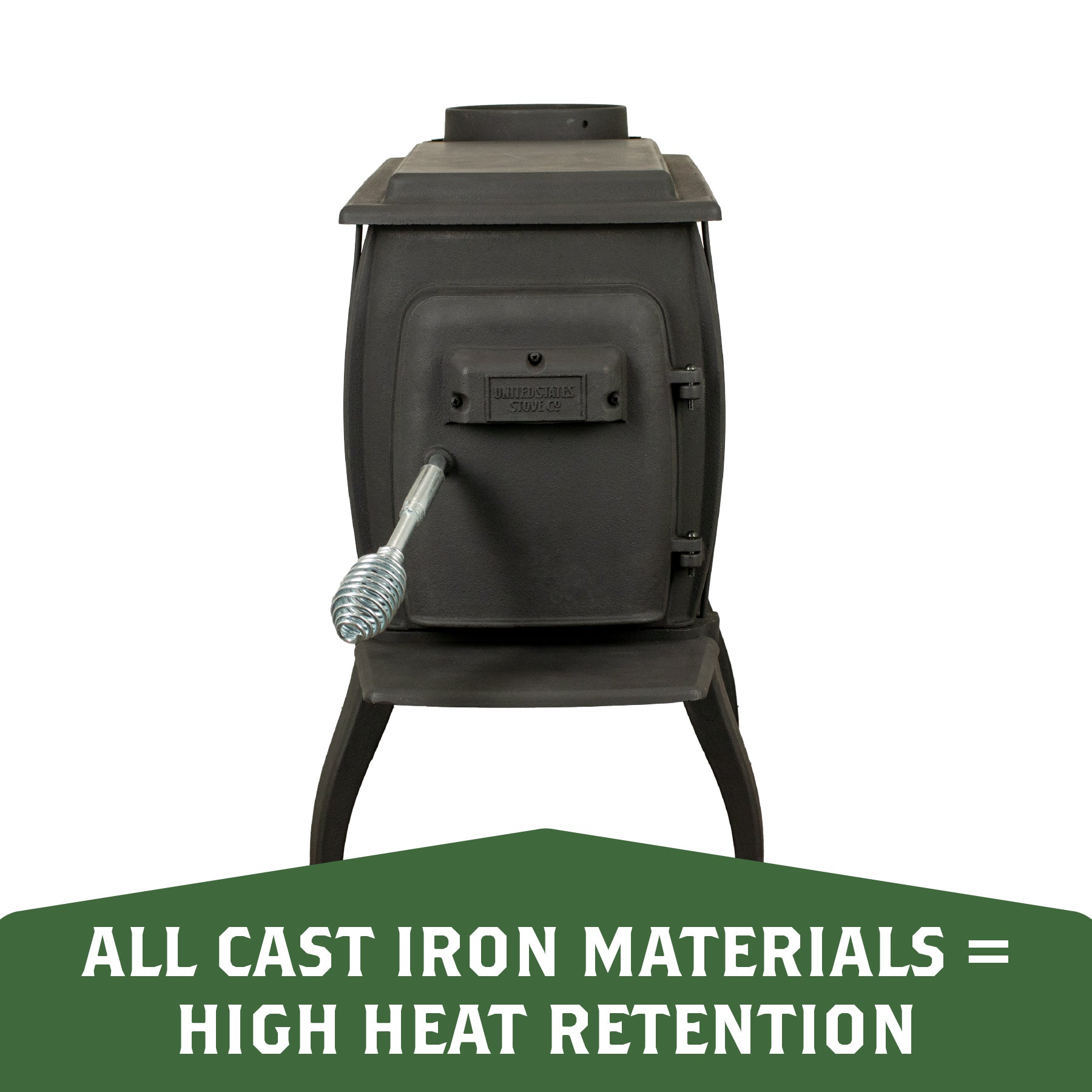 USLW900E: Cast Iron Log Wood Stove
