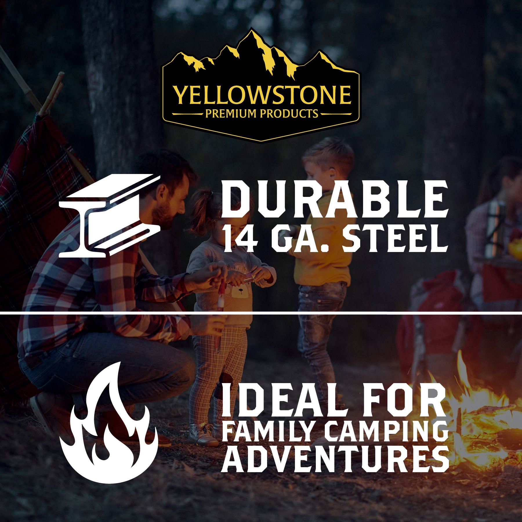 YS12VP: 12" Portable Collapsible Rectangular Fire Pit