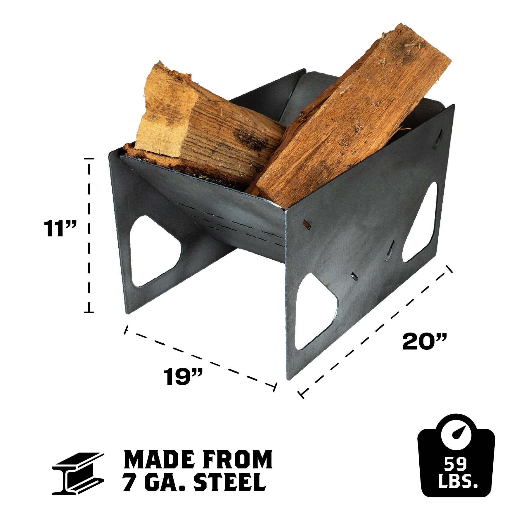 YS19VP: 19" Portable Collapsible Rectangular Fire Pit