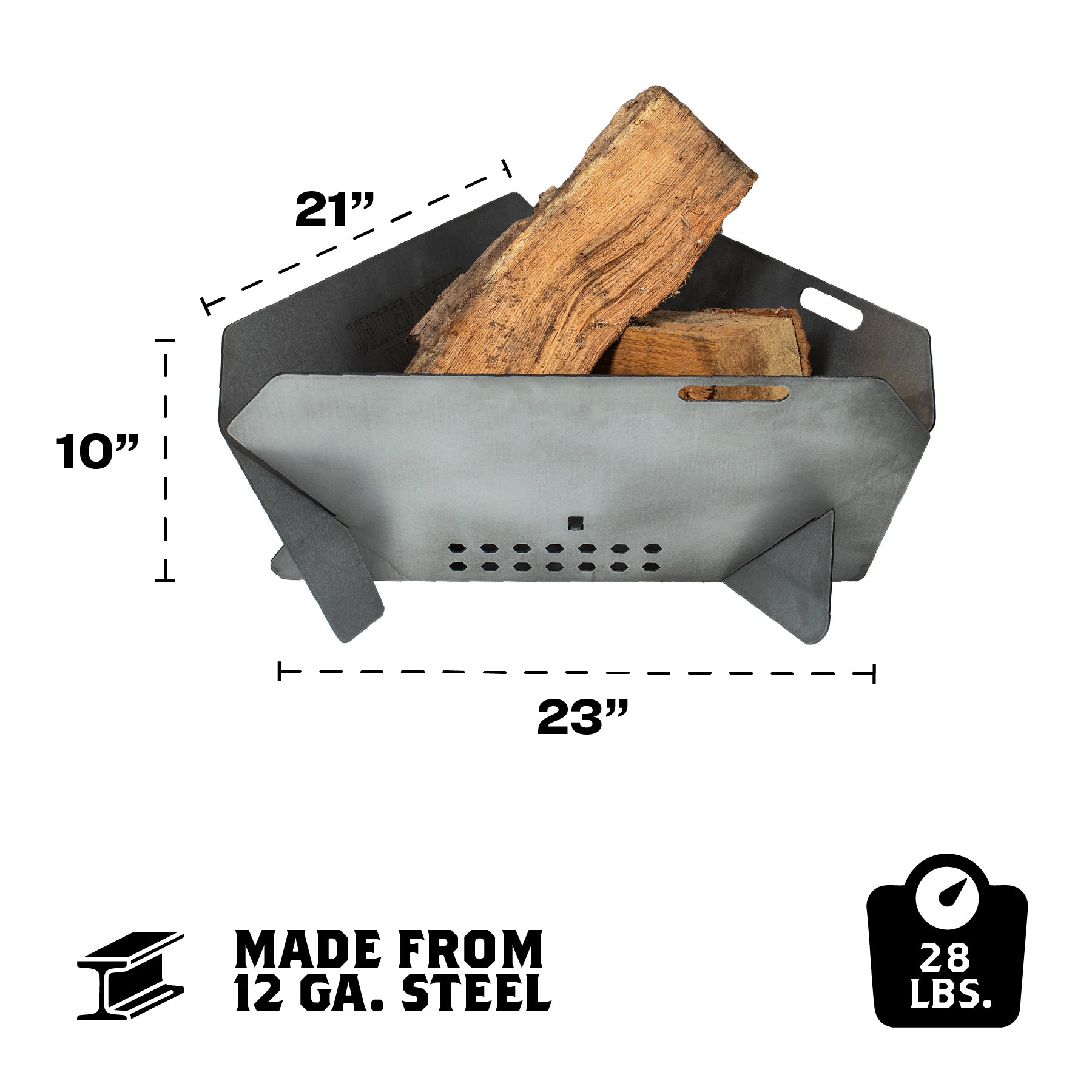 YS23TP: 23" Portable Collapsible Triangular Fire Pit